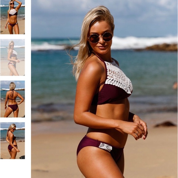 Boho Wine Down Crochet Bikini - Picture 2 of 7